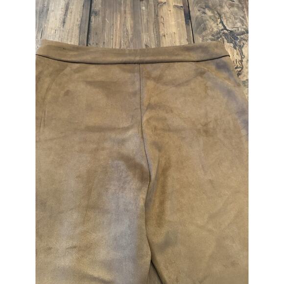 Zara Women’s Vegan Faux Suede Straight Leg Pants Size XL Ankle Zip Slacks - Picture 15 of 15